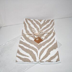 Mud Pie Zebra Print Cotton Towels – 16" x 14", Soft & Absorbent, NWT